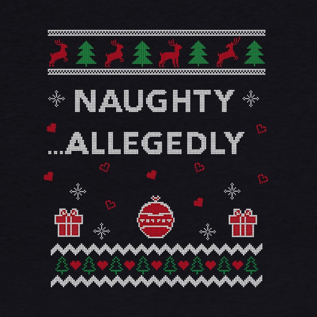 Naughty Allegedly Lawyer Funny Attorney Gift Ugly Christmas Design by Dr_Squirrel